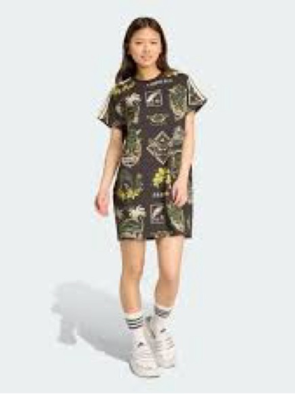 Adidas Farm Rio - Tropical Print Short Sleeve Mini Dress L